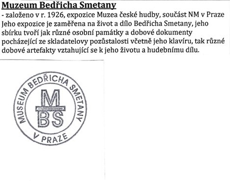 Praha - České muzeum hudby (Muzeum Bedřicha Smetany)